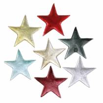 Artikel Dekorativa stjärnor olika färger matt 4cm 12st