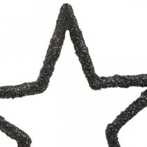 Strödekoration Julstjärnor svart glitter Ø4cm 120p
