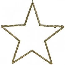 Artikel Juldekoration stjärnhänge gyllene glitter 17,5cm 9st