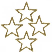 Strödekoration Julstjärnor gyllene glitter Ø4cm 120p