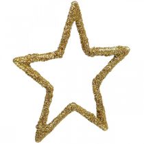 Strödekoration Julstjärnor gyllene glitter Ø4cm 120p