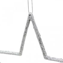 Artikel Juldekoration stjärnhäng silver glitter 17,5cm 9 st