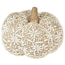 Artikel Tygpumpadekoration jute spets vit/beige vintagedekoration Ø18cm
