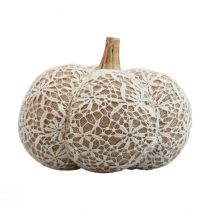 Tyg pumpa dekoration jute spets vit/beige vintage dekoration Ø18cm
