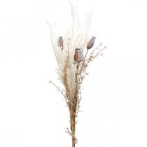 Artikel Vallmo kapslar deco torkade blommor konstgjord ormbunke kräm 63cm