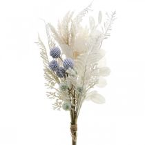 Silverbladglob tistel ormbunke konstgjorda blommor kräm 56cm knippe