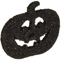 Artikel Scatter dekoration Halloween pumpa dekoration 4cm svart, glitter 72 st
