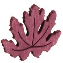 Artikel Strödekoration trä höstlöv bordsdekoration lila rosa grön 4cm 72 st