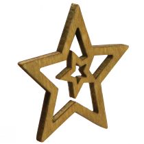 Artikel Strödekoration Julstjärna trä 4 färger Ø4cm 72 st