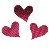 Artikel Scatter dekoration hjärta lila 3-5cm 48 st