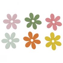Artikel Strödekoration träblommor färgad bordsdekoration Ø3-4cm 48 st