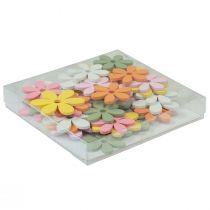 Artikel Strödekoration träblommor färgad bordsdekoration Ø3-4cm 48 st