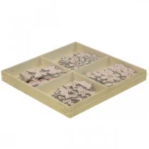 Artikel Sprid dekoration trä, strö bitar våren påsk rosa 2–4cm 64p