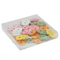 Artikel Spridningsdekoration fågelholk träbordsdekoration färgad 2,5–3,5cm 48 stycken