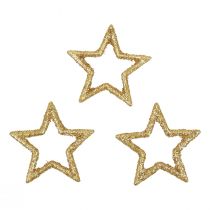 Artikel Strödekoration Julstjärnor gyllene glitter Ø4cm 120 st