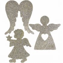 Artikel Spridningsdekoration Jul ängladekoration guldglitter H8cm 24 st