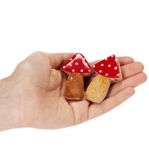 Artikel Trädekorationer av svamp för bordsdekoration och presenter, 6 cm, 8 stycken