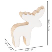 Artikel Dekorativ träfigur av älg, stående, juldekoration, 6 cm, 8 delar