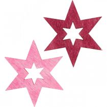 Artikel Trästjärnor Dekoration Scatter Dekoration Jul Lila H4cm 72 st