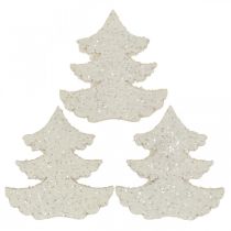 Artikel Scatter dekoration Julgran vit glitter 4cm 72p