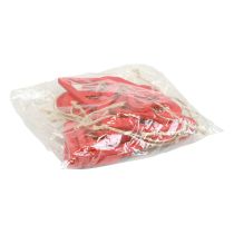 Artikel Trähjärtan dekorativ hängare trädekoration röd 6/8/10/12cm 16 st