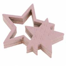 Artikel Scatter dekoration stjärnor rosa/vit 36 st