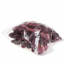 Artikel Strobuskoner dekoration röd vitkalkad 15-20cm 50 st