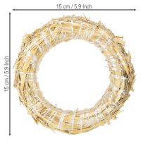 Artikel Sugrörskrans tom krans gjord av halm 15/3cm 2 st