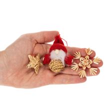 Artikel Sugrörsdekorationer set julgransdekorationer figurer och stjärnor 6cm 30st