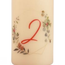 Artikel Adventskransljusset 1-4 krämfärgade julmotiv RAL-kvalitet Tillverkad i Tyskland 130/70mm 4 st