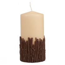 Artikel Pelarljus grenar dekor ljus rustik beige 150/70mm 1 st