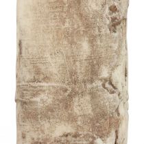 Pelarljus träd bark ljus björk dekor kräm 140/80mm