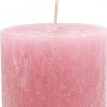 Artikel Enfärgade ljus gammalrosa rustikt ljus 80×110mm 4 st