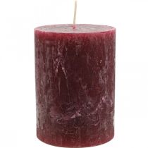 Artikel Enfärgade ljus pelare Rustik Bourgogne 80×110mm 4 st