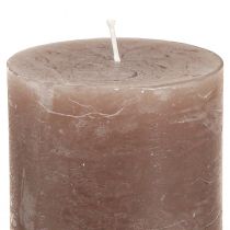 Artikel Set med 12 blockljus i brunt, 70x80 mm, genomfärgade - Perfekt för dekoration, wellness och fester