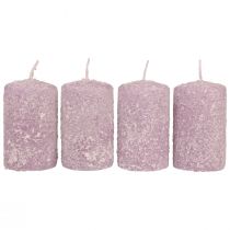 Pelarljus vinter julljus lila 60×100mm 4st