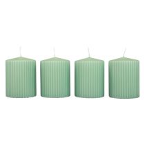 Artikel Pelarljus gröna smaragd räfflade ljus 70/90mm 4 st