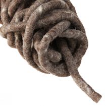 Artikel Stylo sladd filtsnöre fårull rullad brun 10mm 15m