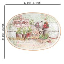 Artikel Oval bricka med handtag Fresh Garden Vintage 39x27x3,5cm