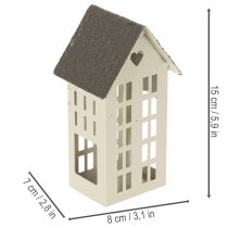 Artikel Fyrhusset Metall Tre Hus på Bricka 35cm 1 Set