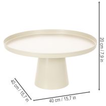 Artikel Dekorativ rund beige tallrik med 40 cm hög bas