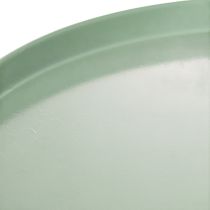 Artikel Grönt runt dekorativt metallbord, 40 cm i diameter, med hög kant