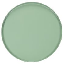 Artikel Grönt runt dekorativt metallbord, 40 cm i diameter, med hög kant