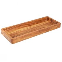 Artikel Rektangulär bricka av oljat akaciaträ 40x15x4cm