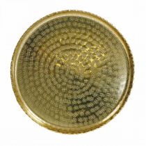Dekorativ bricka, metallplatta orientalisk, bordsdekoration Ø25cm