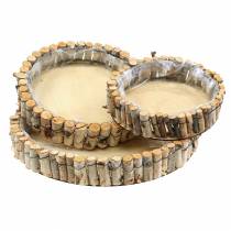 Artikel Rund bricka för plantering av naturbjörk Ø23/31/41cm set om 3