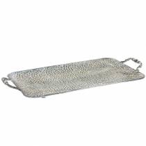 Dekorativ bricka med handtag antiksilver 45cm x 25cm
