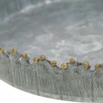 Artikel Rund metallbricka, ljusbricka, bordsdekoration silver/guld Ø15cm H2cm