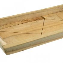 Artikel Paulownia träbricka, planteringsskål med geometriskt mönster L45cm H4,5cm