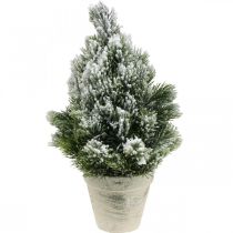 Minijulgran i kruka konstsnöat Ø18cm H32cm